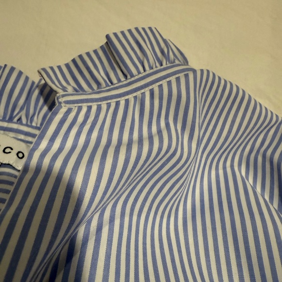 Blue Striped Ruffle Dress - Picture 8 of 9